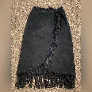 Dakota by Robert Elliot Wrap SUEDE Fringe Skirt